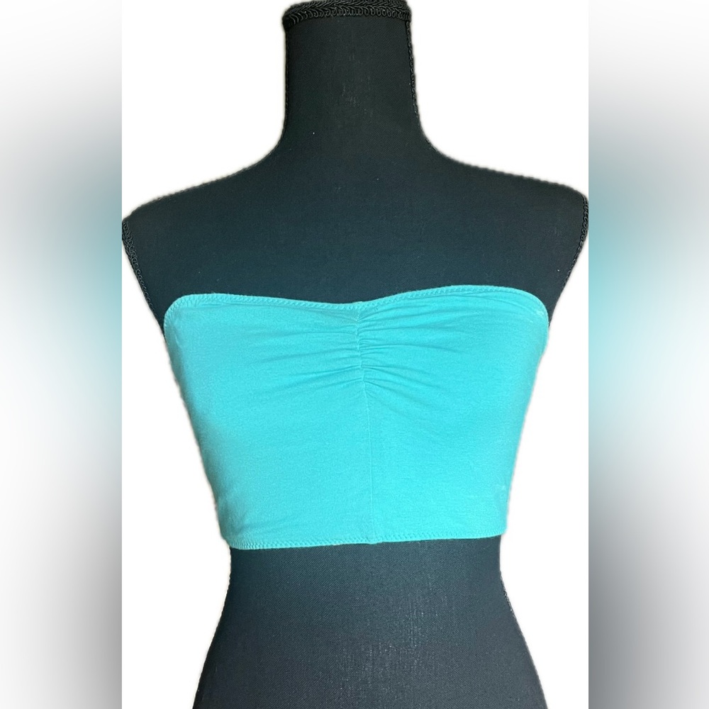 Strapless Reversible Paisley/Teal Tube Top. Women’s size S/M - Picture 6 of 8